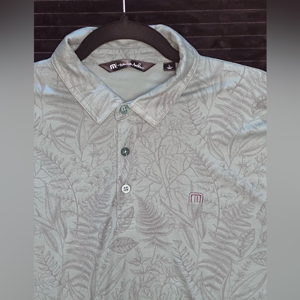 Travis Mathew Light Green Botanical Polo